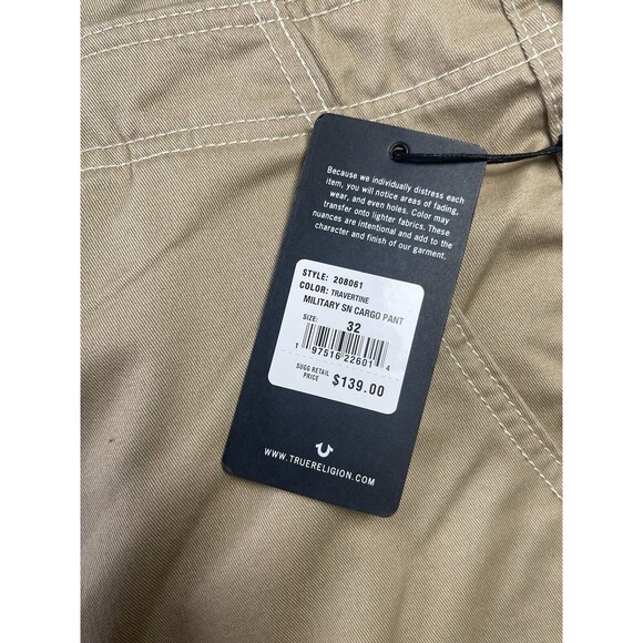 True Religion Women Size 32 Travertine Military Single Needle Cargo Pants 208061 - Picture 9 of 12